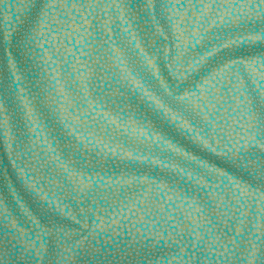 Metallic Printed Quilting Cotton by Northcott - Lagoon Tiny Dots - Shimmer Collection