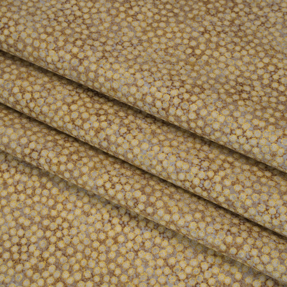 Metallic Printed Quilting Cotton by Northcott - Desert Sand Tiny Dots - Shimmer Collection