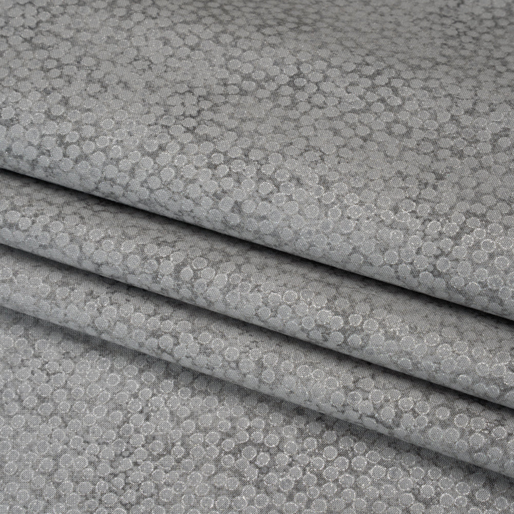 Metallic Printed Quilting Cotton by Northcott - City Fog Tiny Dots - Shimmer Collection