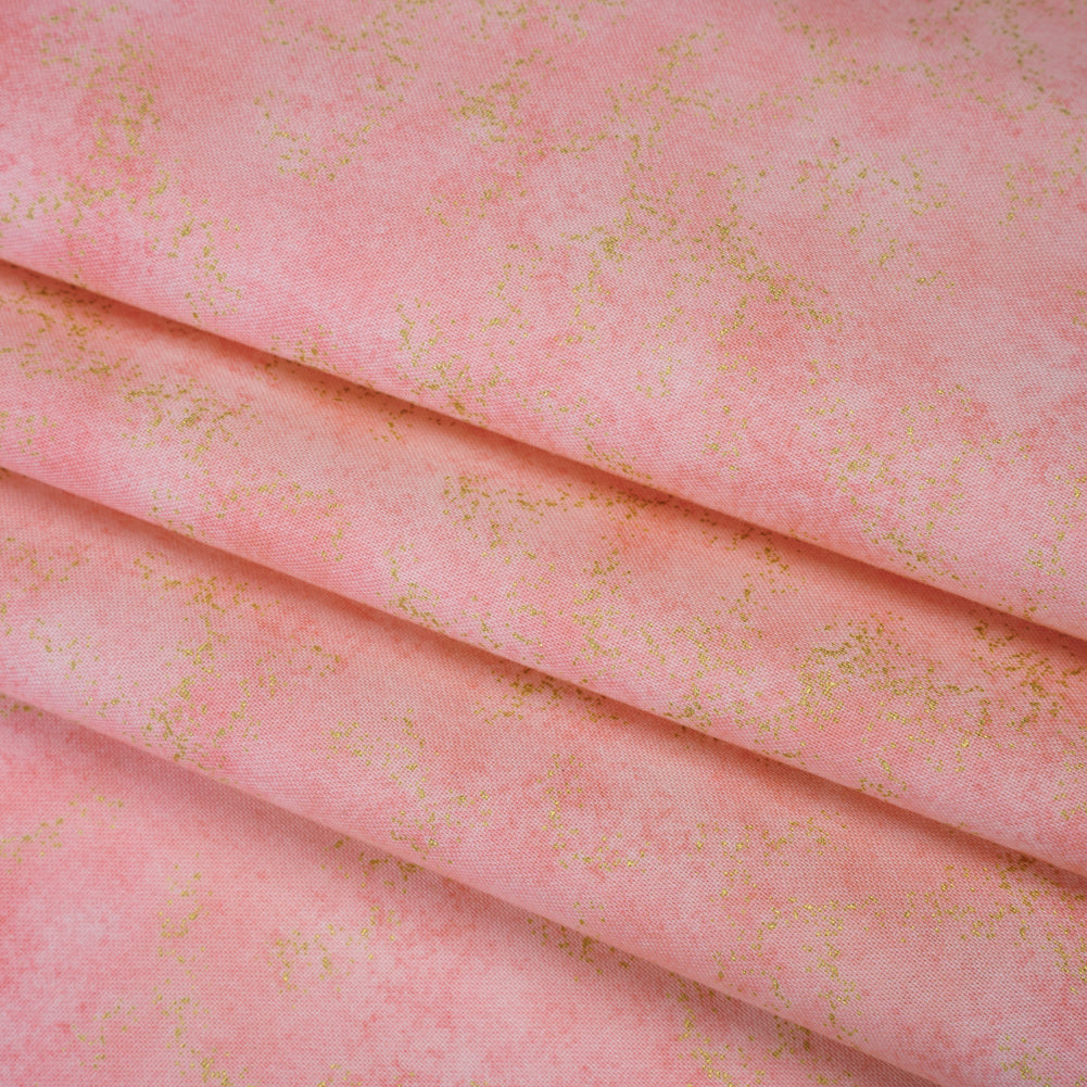 Metallic Printed Quilting Cotton by Northcott - Bubble Gum Speckle - Shimmer Collection