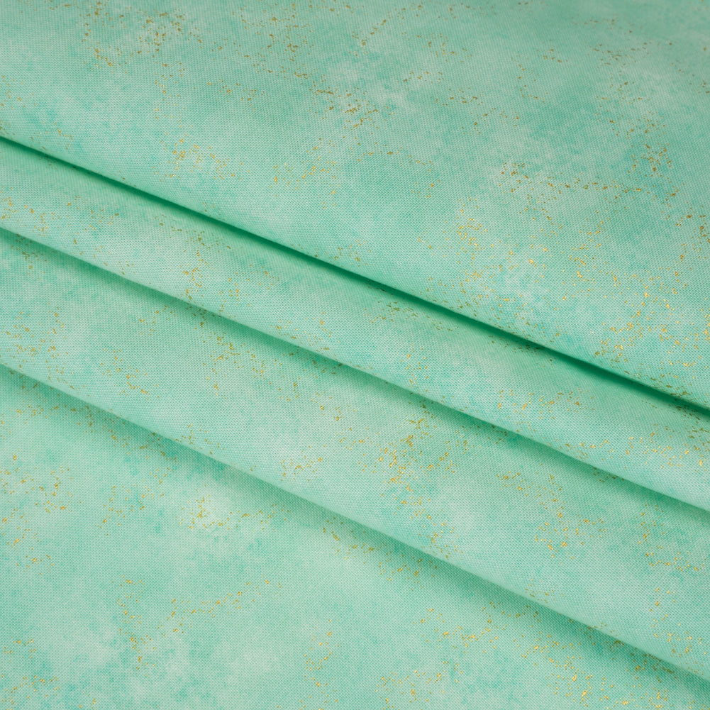 Metallic Printed Quilting Cotton by Northcott - Lagoon Speckle - Shimmer Collection
