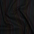 Printed Quilting Cotton by Ghazal Razavi for FIGO Studio - Black and Rainbow Dashed Stripes - Dusk Collection