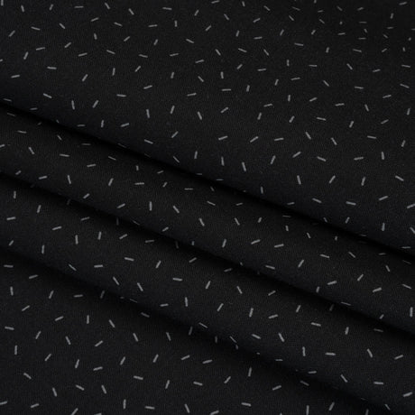 Printed Quilting Cotton by Ghazal Razavi for FIGO Studio - Black and Gray Dashes - Dusk Collection