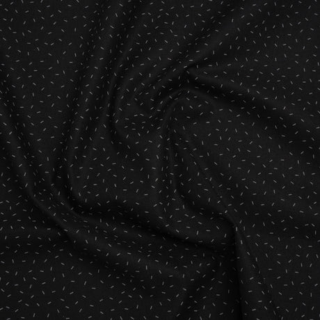 Printed Quilting Cotton by Ghazal Razavi for FIGO Studio - Black and Gray Dashes - Dusk Collection