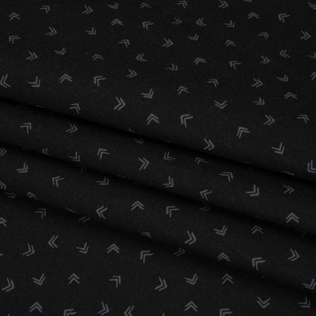Printed Quilting Cotton by Ghazal Razavi for FIGO Studio - Black and Gray Arrows - Dusk Collection