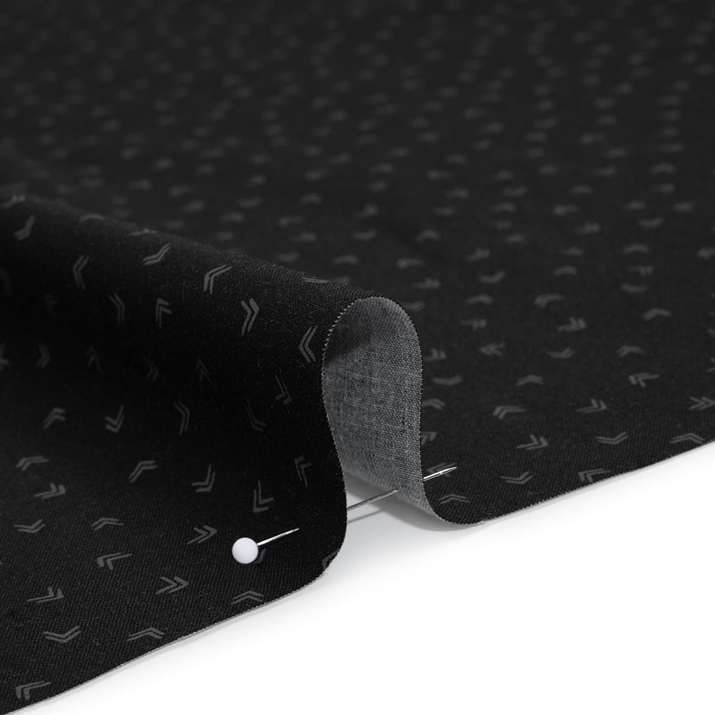 Printed Quilting Cotton by Ghazal Razavi for FIGO Studio - Black and Gray Arrows - Dusk Collection