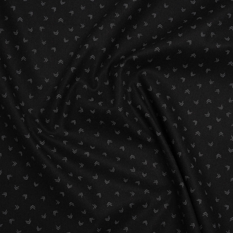 Printed Quilting Cotton by Ghazal Razavi for FIGO Studio - Black and Gray Arrows - Dusk Collection