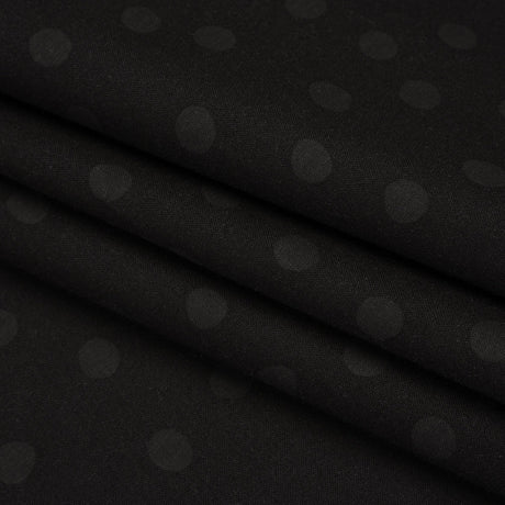 Printed Quilting Cotton by Ghazal Razavi for FIGO Studio - Black on Black Pom Poms - Dusk Collection