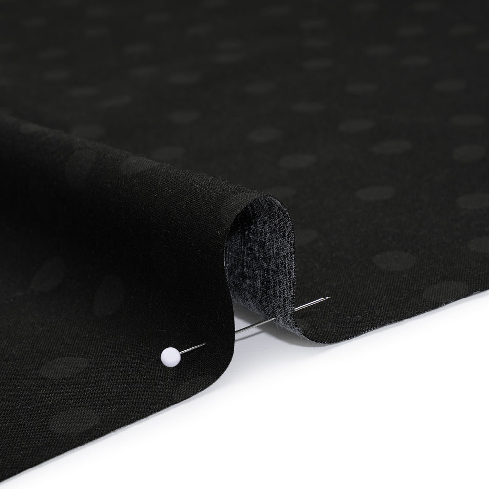 Printed Quilting Cotton by Ghazal Razavi for FIGO Studio - Black on Black Pom Poms - Dusk Collection