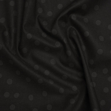 Printed Quilting Cotton by Ghazal Razavi for FIGO Studio - Black on Black Pom Poms - Dusk Collection
