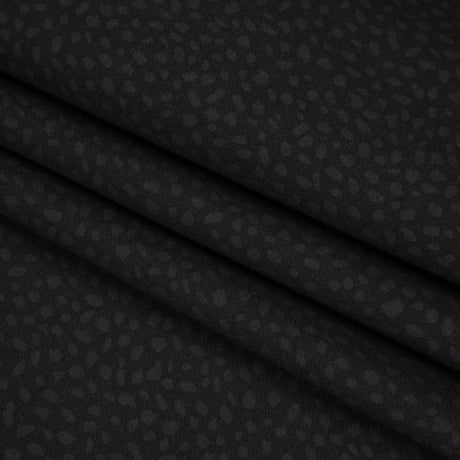 Printed Quilting Cotton by Ghazal Razavi for FIGO Studio - Black on Black Spotty - Dusk Collection