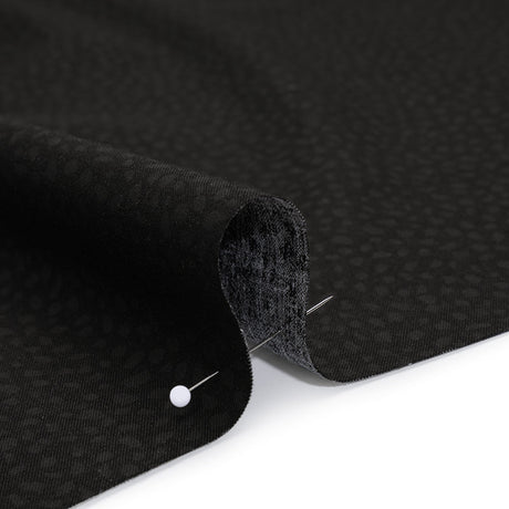 Printed Quilting Cotton by Ghazal Razavi for FIGO Studio - Black on Black Spotty - Dusk Collection