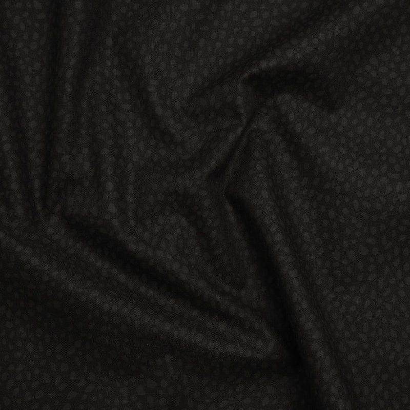 Printed Quilting Cotton by Ghazal Razavi for FIGO Studio - Black on Black Spotty - Dusk Collection