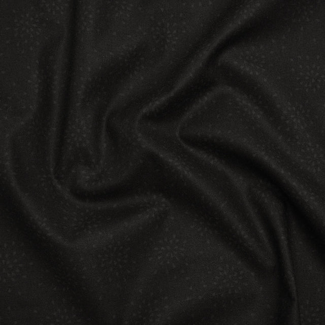 Printed Quilting Cotton by Ghazal Razavi for FIGO Studio - Black on Black Flourish - Dusk Collection