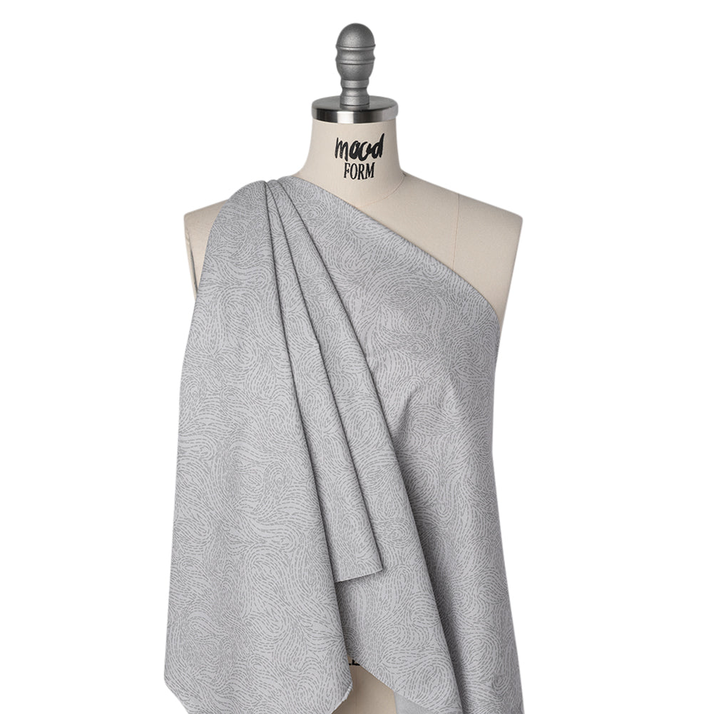 Printed Quilting Cotton by Ghazal Razavi for FIGO Studio - Gray on Gray Swirls - Dewfall Collection