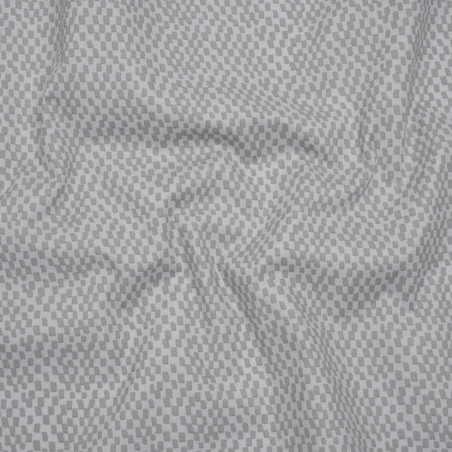 Printed Quilting Cotton by Ghazal Razavi for FIGO Studio - Gray on Gray Soft Check - Dewfall Collection