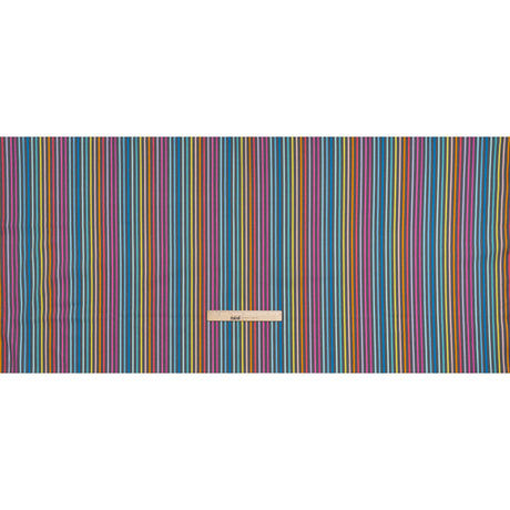 Printed Quilting Cotton by Ghazal Razavi for FIGO Studio - Gray and Rainbow Stripes - Dewfall Collection