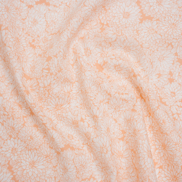 Printed Quilting Cotton by Anna Maria Textiles for Northcott - Creamsicle Mums Floral - Indelible Soft Collection