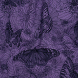 Printed Quilting Cotton by Anna Maria Textiles for Northcott - Blueberry Winging It Butterflies and Flowers - Indelible Ink Collection