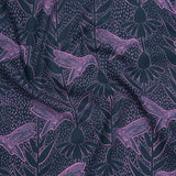 Printed Quilting Cotton by Anna Maria Textiles for Northcott - Navy Hummingbirds and Coneflowers - Indelible Ink Collection