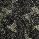 Printed Quilting Cotton by Anna Maria Textiles for Northcott - Black Hummingbirds and Coneflowers - Indelible Ink Collection