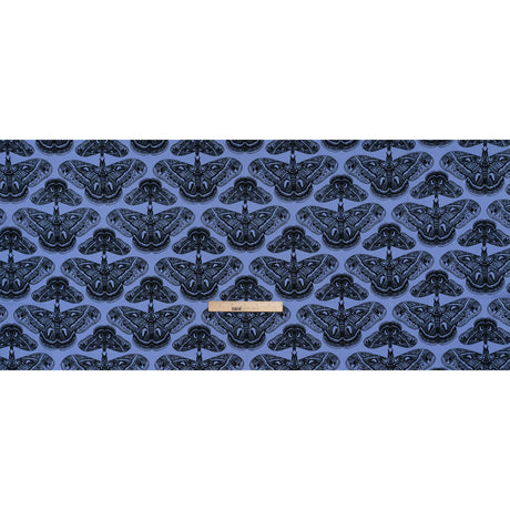 Printed Quilting Cotton by Anna Maria Textiles for Northcott - Cerulean Cecropia Moths - Indelible Ink Collection