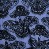 Printed Quilting Cotton by Anna Maria Textiles for Northcott - Cerulean Cecropia Moths - Indelible Ink Collection