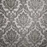 Neiman Traditional Damask Two-Toned Velvet Fabric - Damask Pattern, 57" Width (1 Yard)