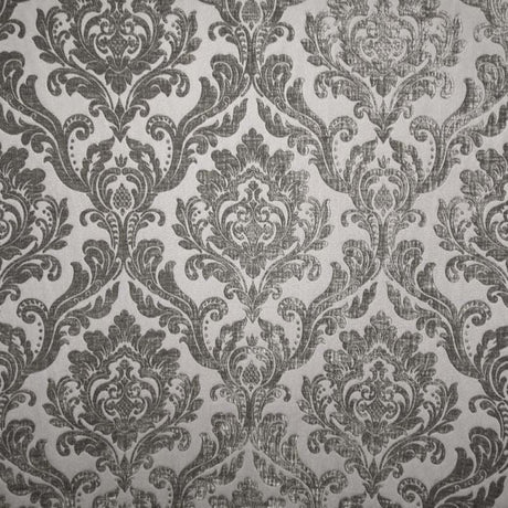Neiman Traditional Damask Two-Toned Velvet Fabric - Damask Pattern, 57" Width (1 Yard)