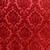 Neiman Traditional Damask Two-Toned Velvet Fabric - Damask Pattern, 57" Width (1 Yard)