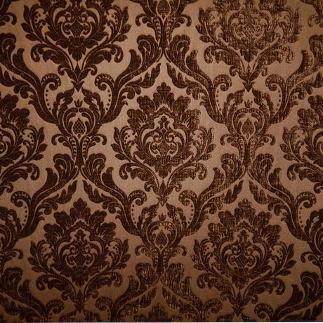Neiman Traditional Damask Two-Toned Velvet Fabric - Damask Pattern, 57" Width (1 Yard)