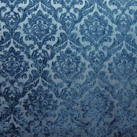Neiman Traditional Damask Two-Toned Velvet Fabric - Damask Pattern, 57" Width (1 Yard)