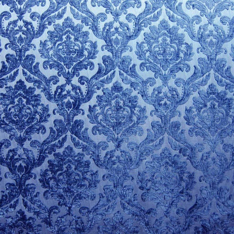 Neiman Traditional Damask Two-Toned Velvet Fabric - Damask Pattern, 57" Width (1 Yard)