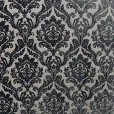 Neiman Traditional Damask Two-Toned Velvet Fabric - Damask Pattern, 57" Width (1 Yard)