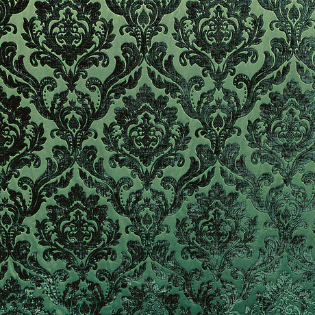 Neiman Traditional Damask Two-Toned Velvet Fabric - Damask Pattern, 57" Width (1 Yard)