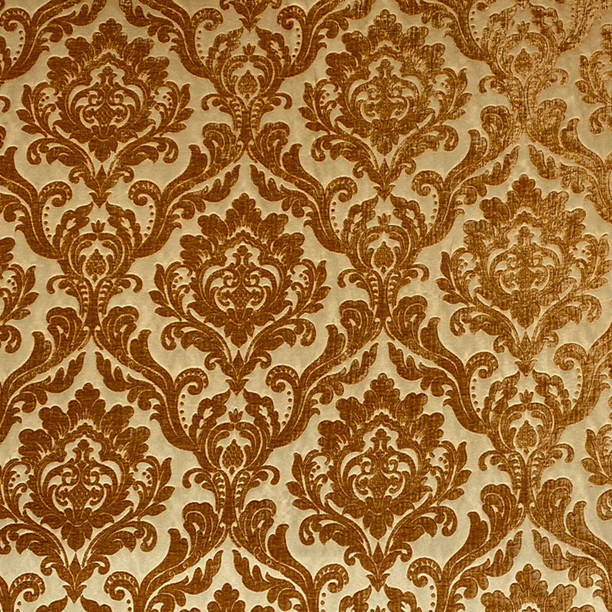 Neiman Traditional Damask Two-Toned Velvet Fabric - Damask Pattern, 57" Width (1 Yard)