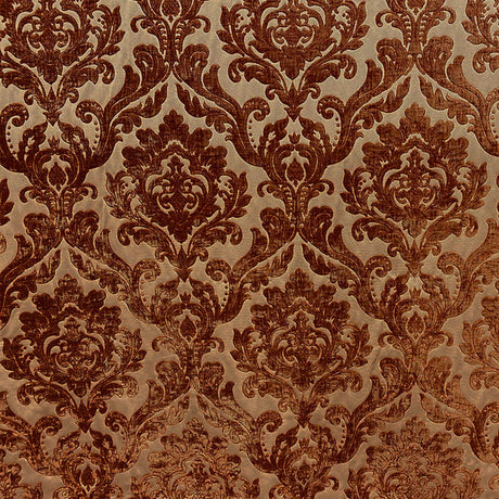 Neiman Traditional Damask Two-Toned Velvet Fabric - Damask Pattern, 57" Width (1 Yard)