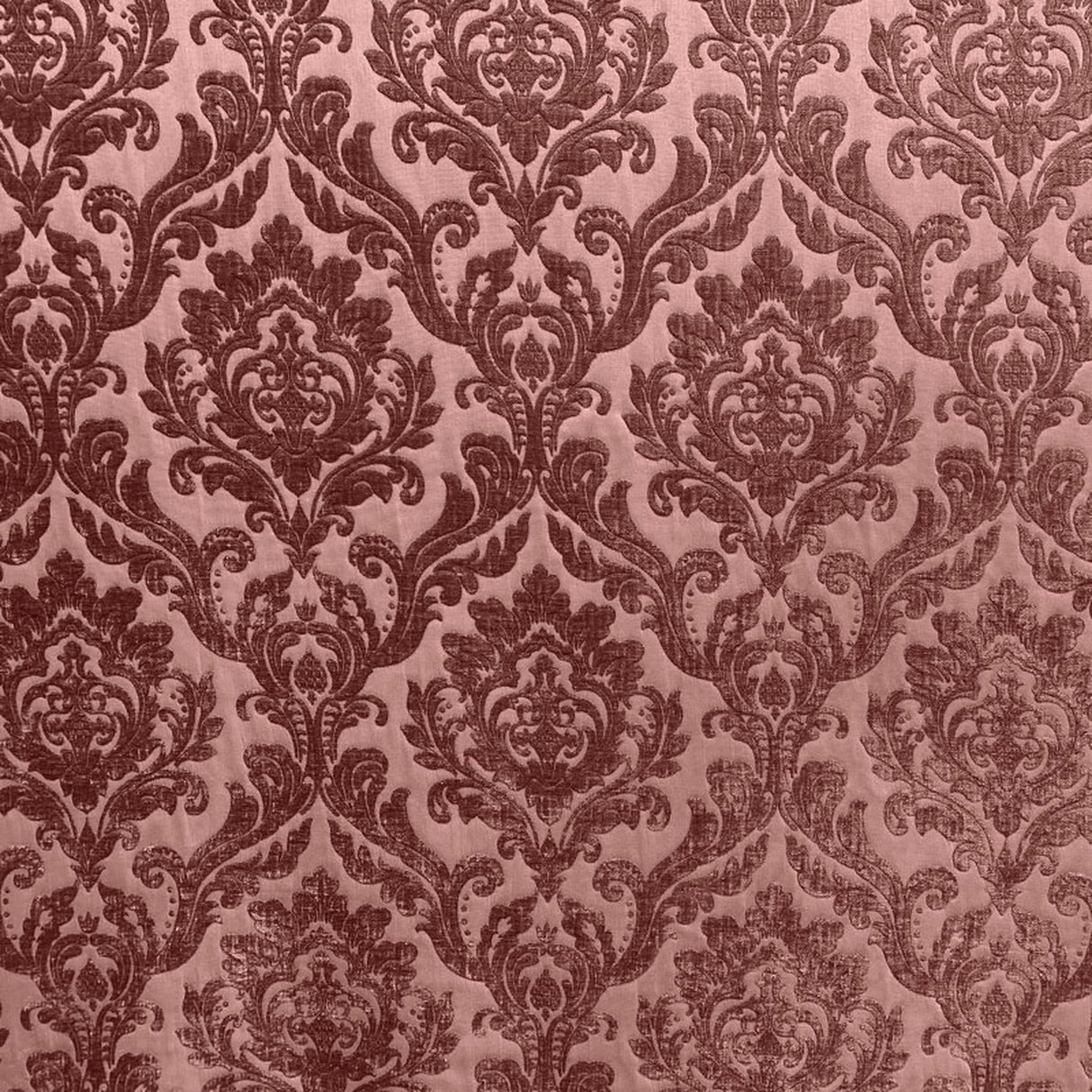 Neiman Traditional Damask Two-Toned Velvet Fabric - Damask Pattern, 57" Width (1 Yard)