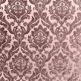 Neiman Traditional Damask Two-Toned Velvet Fabric - Damask Pattern, 57" Width (1 Yard)