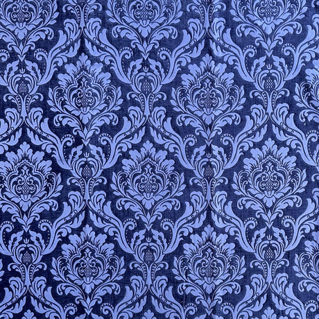 Neiman Traditional Damask Two-Toned Velvet Fabric - Damask Pattern, 57" Width (1 Yard)