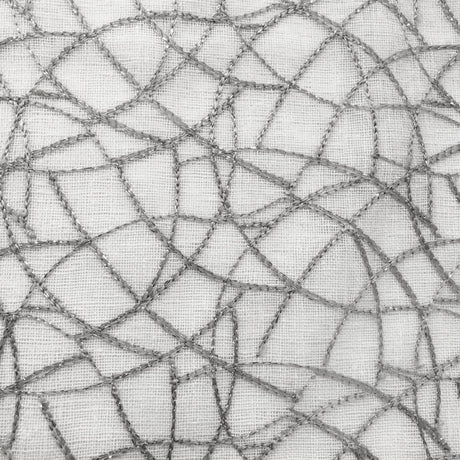 Neptune Fabric Polyester Fabric - Embroidered Metallic Swirl Sheer, 58" Width (1 Yard)