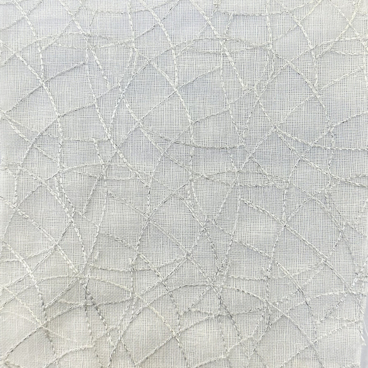 Neptune Fabric Polyester Fabric - Embroidered Metallic Swirl Sheer, 58" Width (1 Yard)