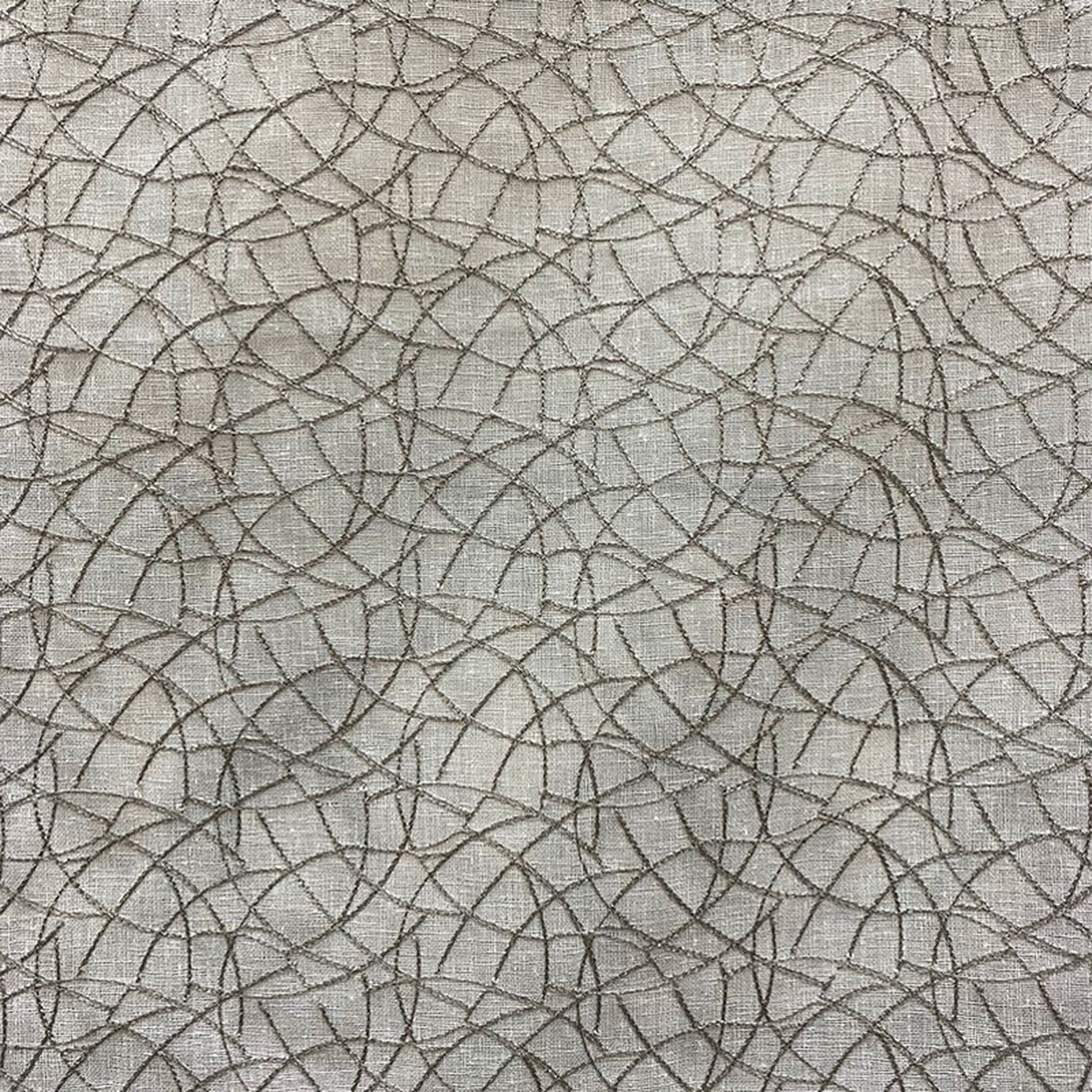 Neptune Fabric Polyester Fabric - Embroidered Metallic Swirl Sheer, 58" Width (1 Yard)