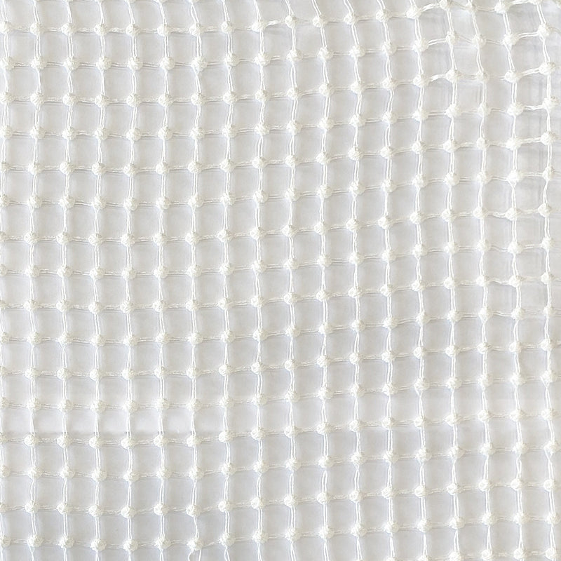 Netta Fabric 100 Percent Polyester Fabric - Net Like Dotted Sheer, White, 110" Width (1 Yard)