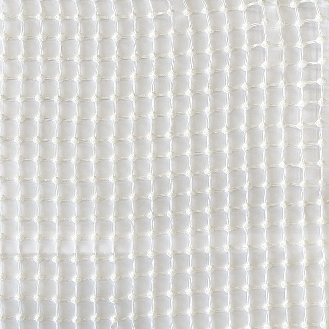 Netta Fabric 100 Percent Polyester Fabric - Net Like Dotted Sheer, White, 110" Width (1 Yard)