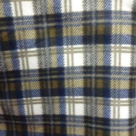 Neutral and Blue Plaid Anti Pill Plaid Fleece Fabric,