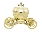 4 1/4" Gold Pumpkin Carriage Ribbon Bow Favor Plastic Box - Pack of 12