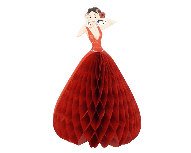 5.5" Red Quinceañera Paper Doll Favor – Pack of 12