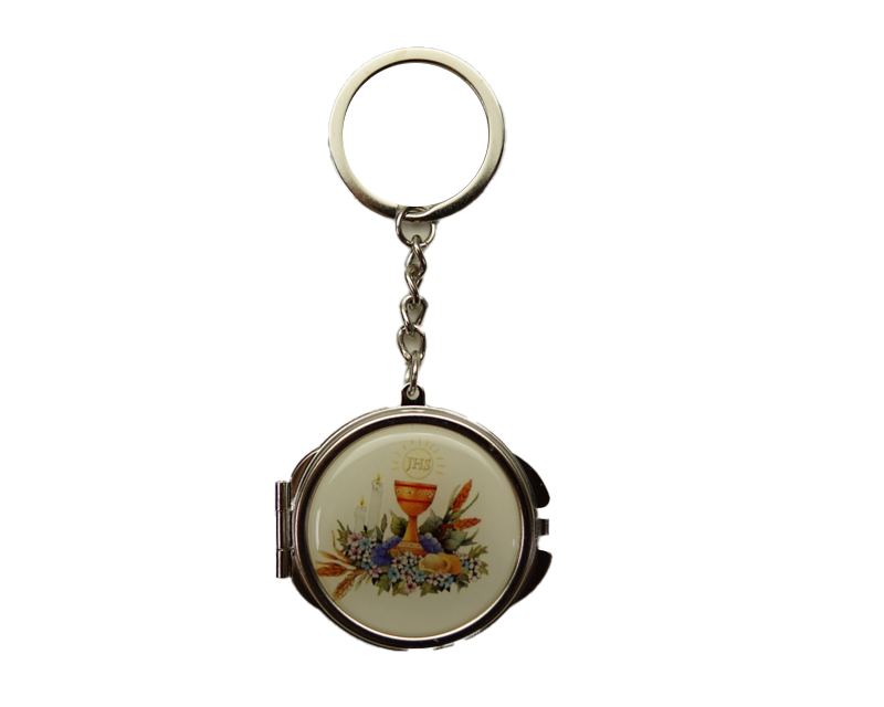 4" Silver Communion Style 2 Mirror Keychain - Pack of 12