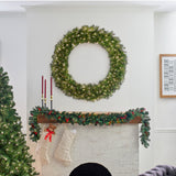 Pre-Lit Norwood Fir Wreath with Clear Lights, 48 Inch